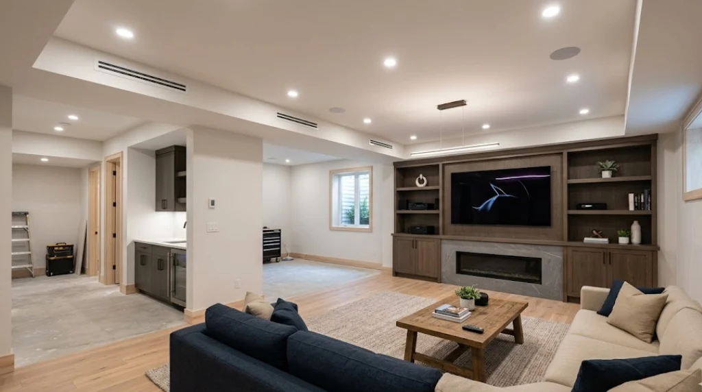 Finished basement renovation